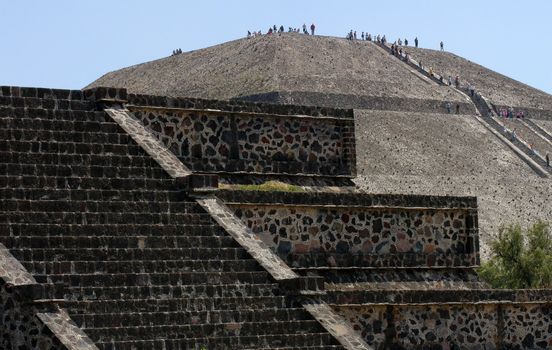 View of Pyramids in Teotihuacan in Mexico