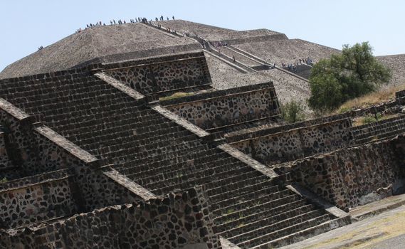 View of Pyramids in Teotihuacan in Mexico