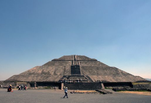 View of Pyramids in Teotihuacan in Mexico
