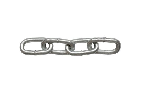 Four chain links isolated on white background with clipping path