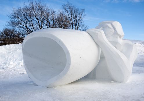an Outside Competition of ice and snow sculptures