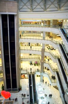 shanghai big modern typical Shopping mall  interior