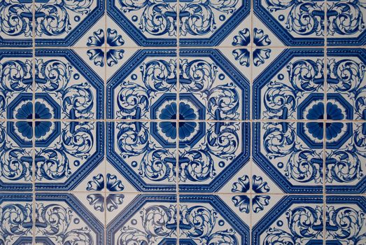 Detail of Portuguese glazed tiles.
