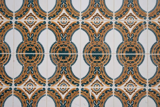 Detail of Portuguese glazed tiles.