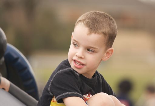 Adorable Child Having Fun Playing at the Playground