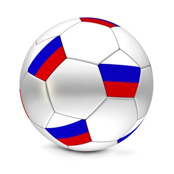 shiny football/soccer ball with the flag of Russia on the pentagons