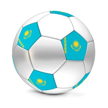 shiny football/soccer ball with the flag of Kazakhstan on the pentagons