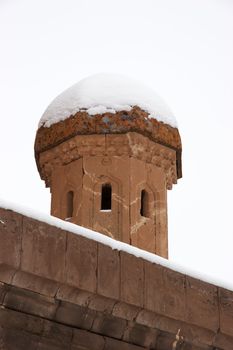 Small tower of Ishak Pasha Palace. It is an 18th century complex located near Mount Ararat in the Dogubayazit district of Agri province of Turkey.