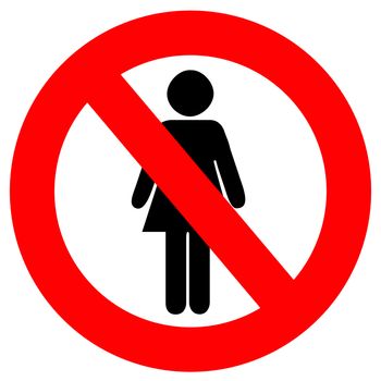 No women sign isolated in white