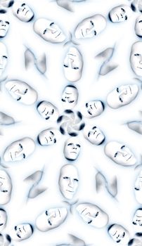Seamless pattern made out of faces.
