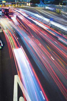 traffic lights in motion blur