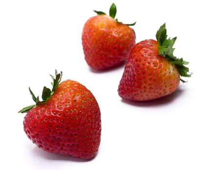 Beautiful strawberries isolated on white 