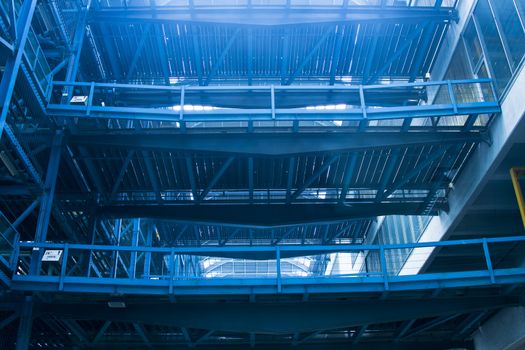 industry building with blue toned