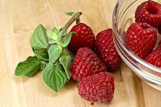 Fresh ripe raspberry