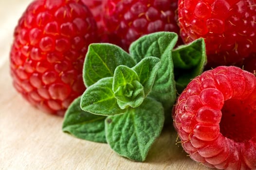 Fresh ripe raspberry