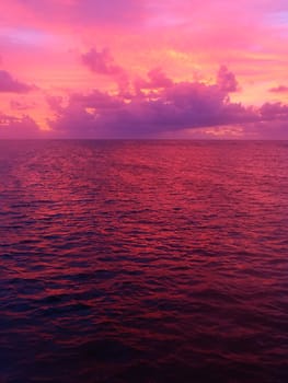 Sunset over the Pacific Ocean off Australia.