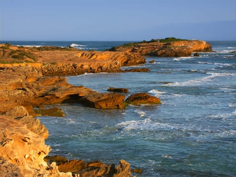 The rocky coastline of southern Australia near Warrnambool, Victoria.