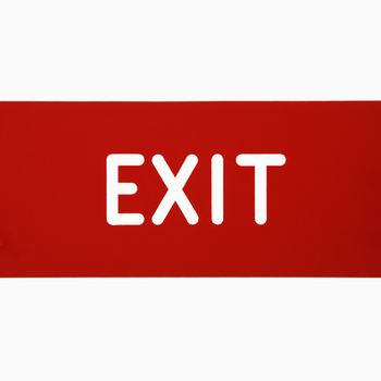 Exit sign against white background.