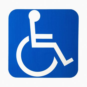 Handicapped wheelchair access logo sign.