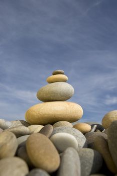 pile of round stones  - zen and spa concept