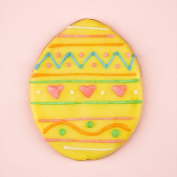 Easter egg sugar cookie with decorative icing.