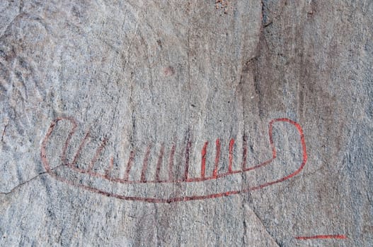 A bronze age rock carving of a ship