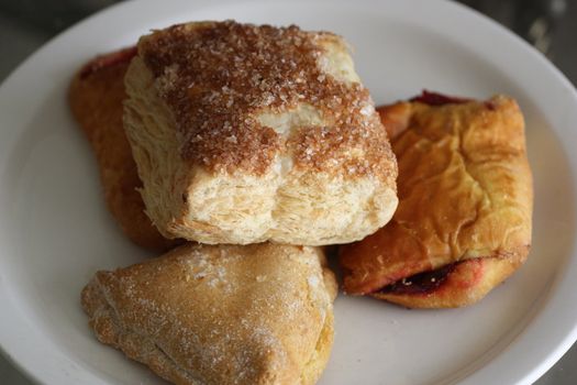 Close up of an assortment of pastries.