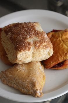 Close up of an assortment of pastries.