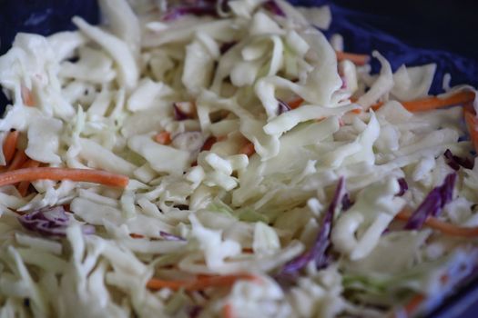 Close up of a fresh Coleslaw.