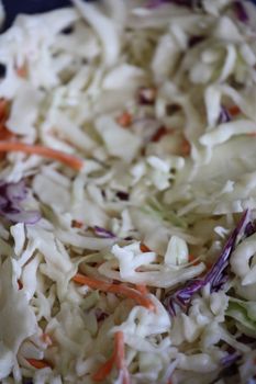 Close up of a fresh Coleslaw.