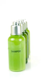 Hair and body products isolated against a white background