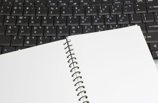 It is a blank notebook that can write something on the computer notebook.