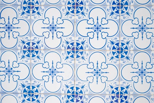 Detail of Portuguese glazed tiles.