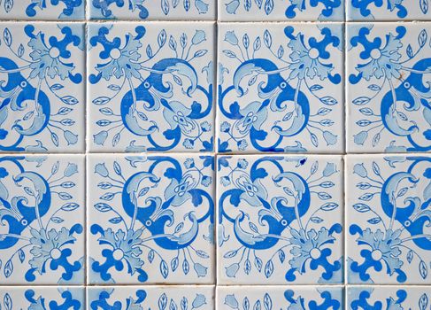 Detail of Portuguese glazed tiles.