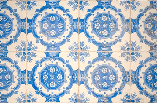 Detail of Portuguese glazed tiles.