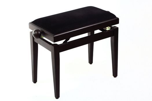 Black piano stool isolated over white