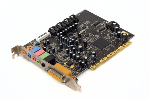 PCI sound card for PC isolated over white