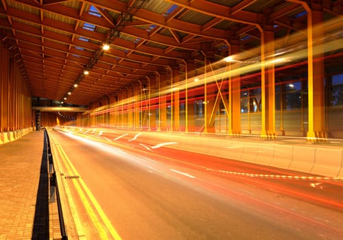 traffic in city at night