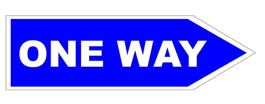 One way traffic sign isolated