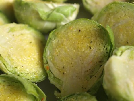 Brussel sprouts mini cabbages vegetables food background