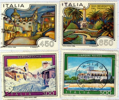 Range of Italian postage stamps