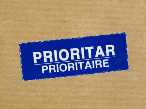 Prioritaire postage letter envelope for air mail shipping