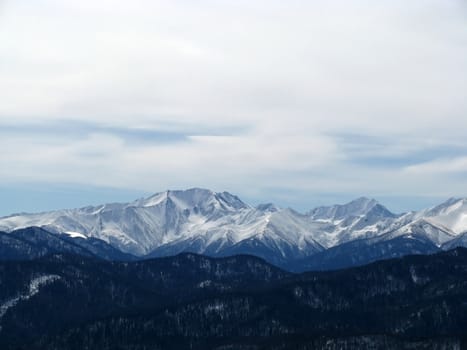 High mountains; snow peaks; caucasus; the Main Caucasian ridge