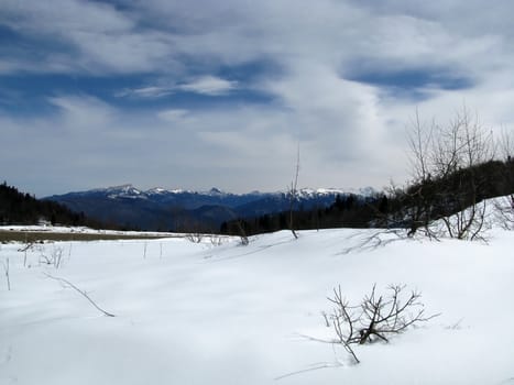 High mountains; snow peaks; caucasus; the Main Caucasian ridge