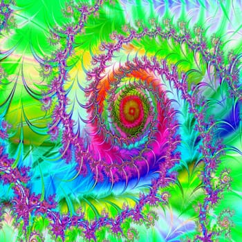 Abstract fractal background illustration with spiral curve