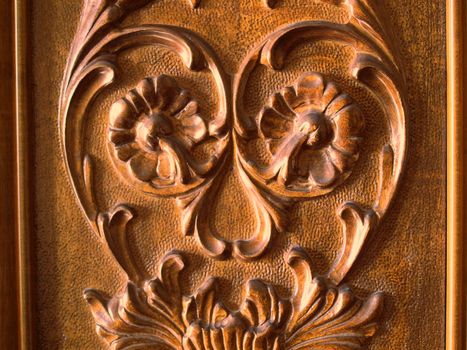 Detail of a wooden boisierie decoration