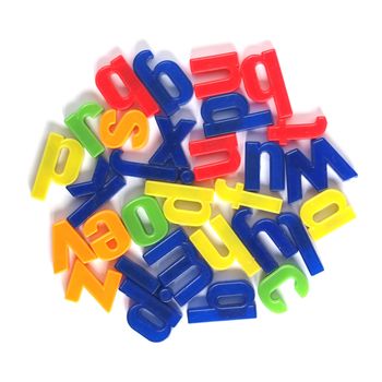 English alphabet letters in plastic toy characters