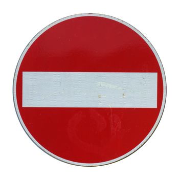 No entry traffic sign isolated on white