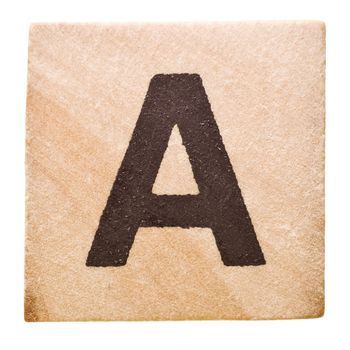 Block with Letter A isolated on white background