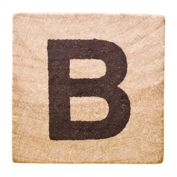 Block with Letter B isolated on white background